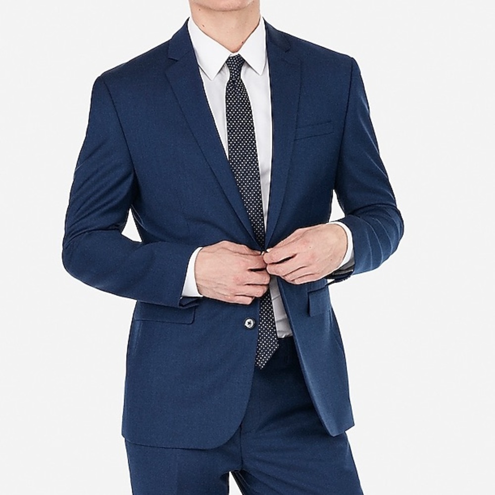 Express Navy Slim Suit Jacket